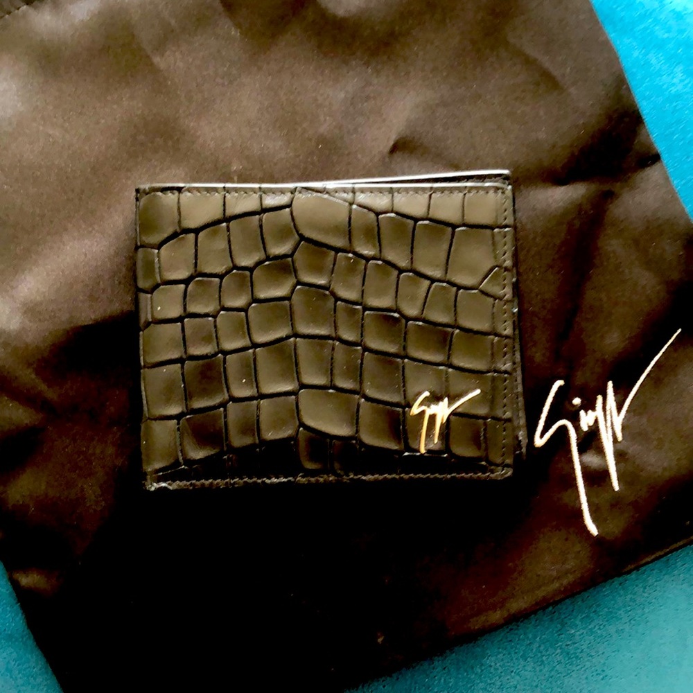 Giuseppe Zanotti black soft leather wallet